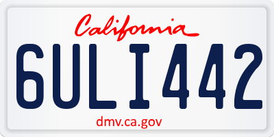 CA license plate 6ULI442