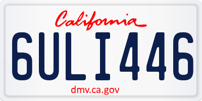 CA license plate 6ULI446