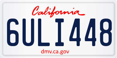 CA license plate 6ULI448