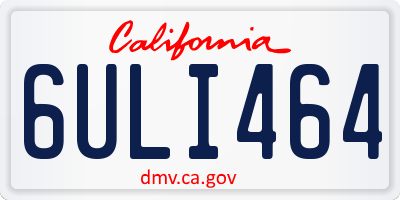 CA license plate 6ULI464