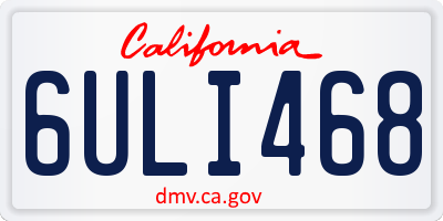 CA license plate 6ULI468