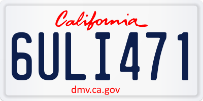 CA license plate 6ULI471