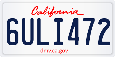CA license plate 6ULI472
