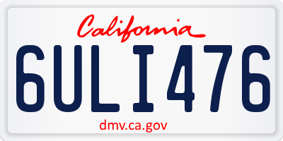 CA license plate 6ULI476