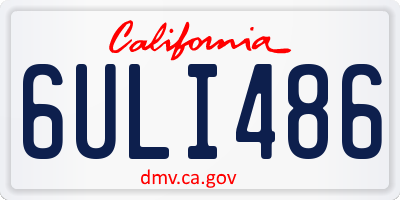 CA license plate 6ULI486