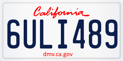 CA license plate 6ULI489