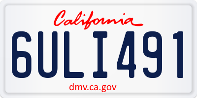 CA license plate 6ULI491