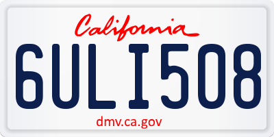 CA license plate 6ULI508