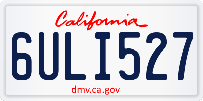 CA license plate 6ULI527