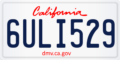 CA license plate 6ULI529