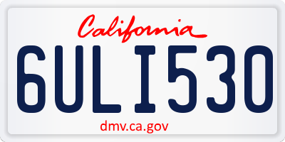 CA license plate 6ULI530
