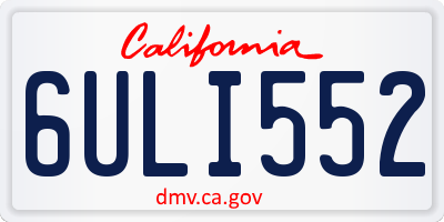 CA license plate 6ULI552