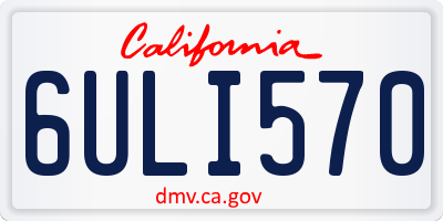 CA license plate 6ULI570