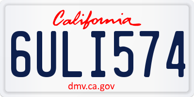 CA license plate 6ULI574