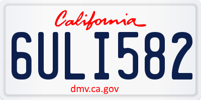 CA license plate 6ULI582