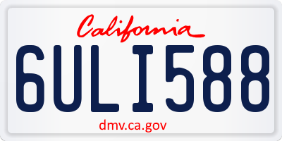 CA license plate 6ULI588