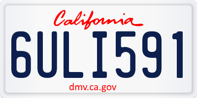 CA license plate 6ULI591