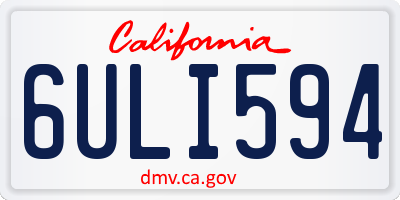 CA license plate 6ULI594