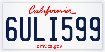 CA license plate 6ULI599