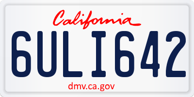 CA license plate 6ULI642