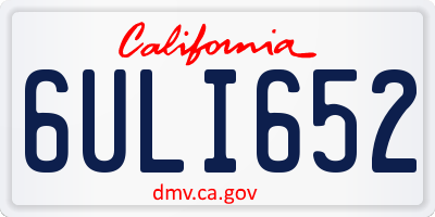 CA license plate 6ULI652