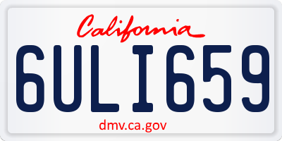 CA license plate 6ULI659