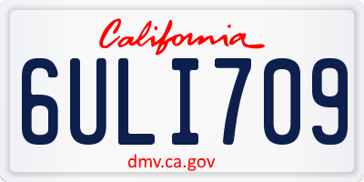 CA license plate 6ULI709