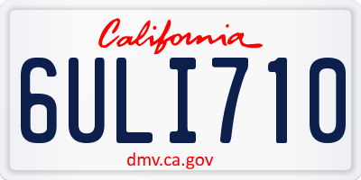 CA license plate 6ULI710