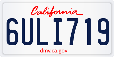 CA license plate 6ULI719