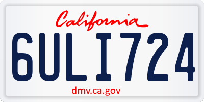 CA license plate 6ULI724