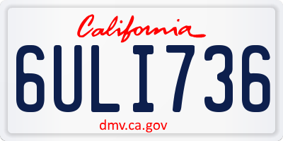 CA license plate 6ULI736