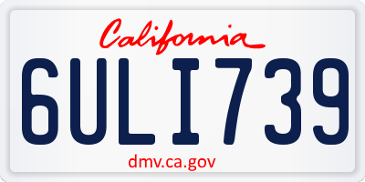 CA license plate 6ULI739