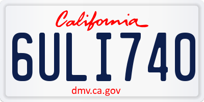 CA license plate 6ULI740