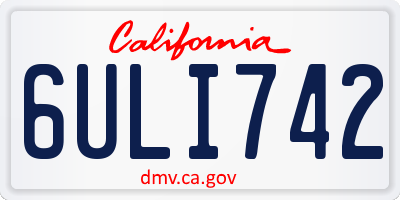 CA license plate 6ULI742