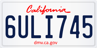 CA license plate 6ULI745