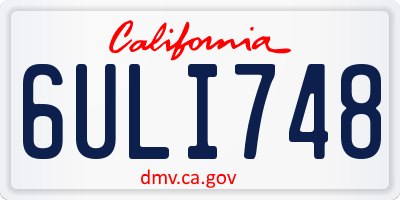 CA license plate 6ULI748