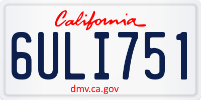 CA license plate 6ULI751
