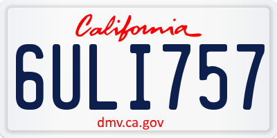 CA license plate 6ULI757