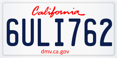 CA license plate 6ULI762