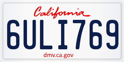 CA license plate 6ULI769