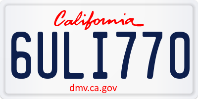 CA license plate 6ULI770