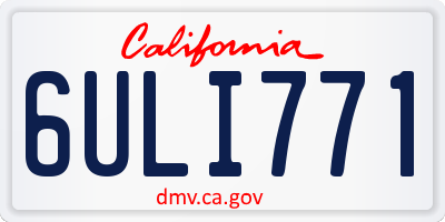 CA license plate 6ULI771