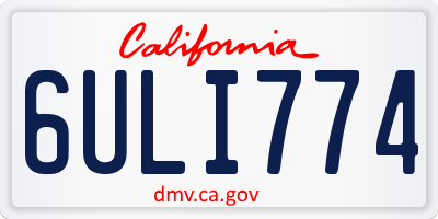 CA license plate 6ULI774