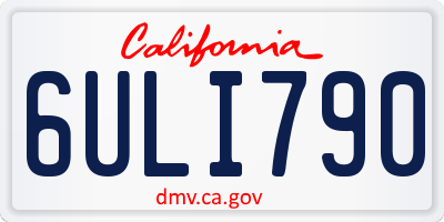 CA license plate 6ULI790