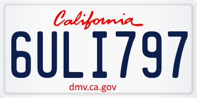 CA license plate 6ULI797