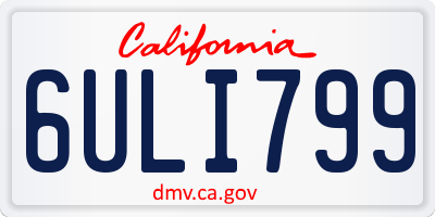 CA license plate 6ULI799