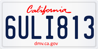 CA license plate 6ULI813