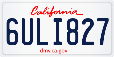 CA license plate 6ULI827