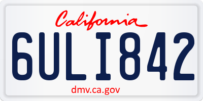 CA license plate 6ULI842