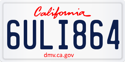 CA license plate 6ULI864